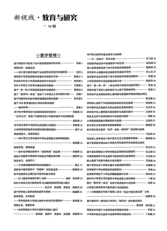 发表论文目录